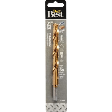 All-Source 31/64 In. Titanium Drill Bit 221281DB
